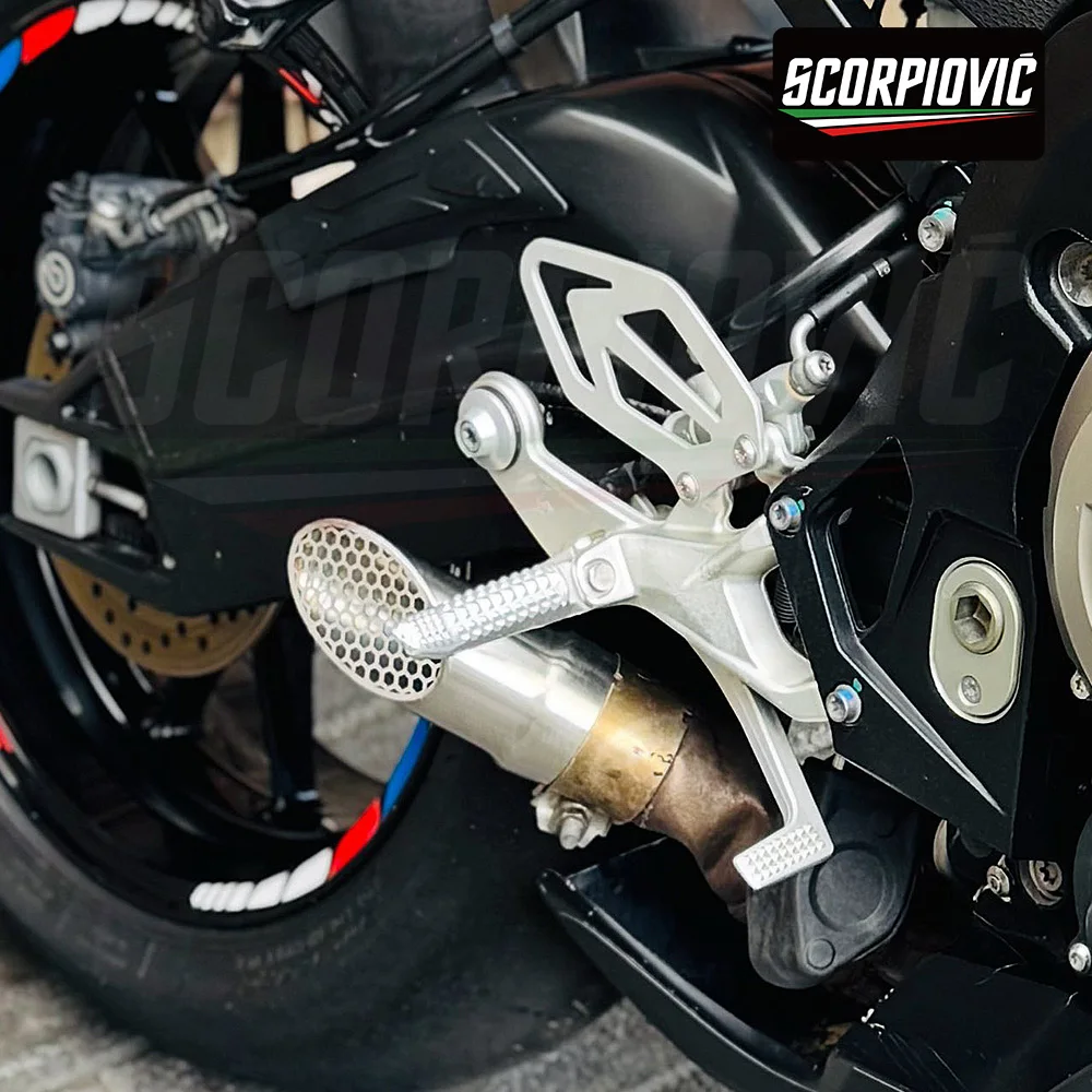 الانزلاق على ل S1000 R S1000 RR 2019-2025 دراجة نارية العادم الخمار الأوسط اتصال أنبوب موتوكروس دراجة نارية العادم