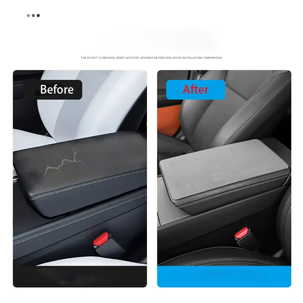 

For Tesla Model 3 Highland 2024-2026 Model Y Juniper 25-26 Suede Armrest Box Pad protective cover central anti slip cover