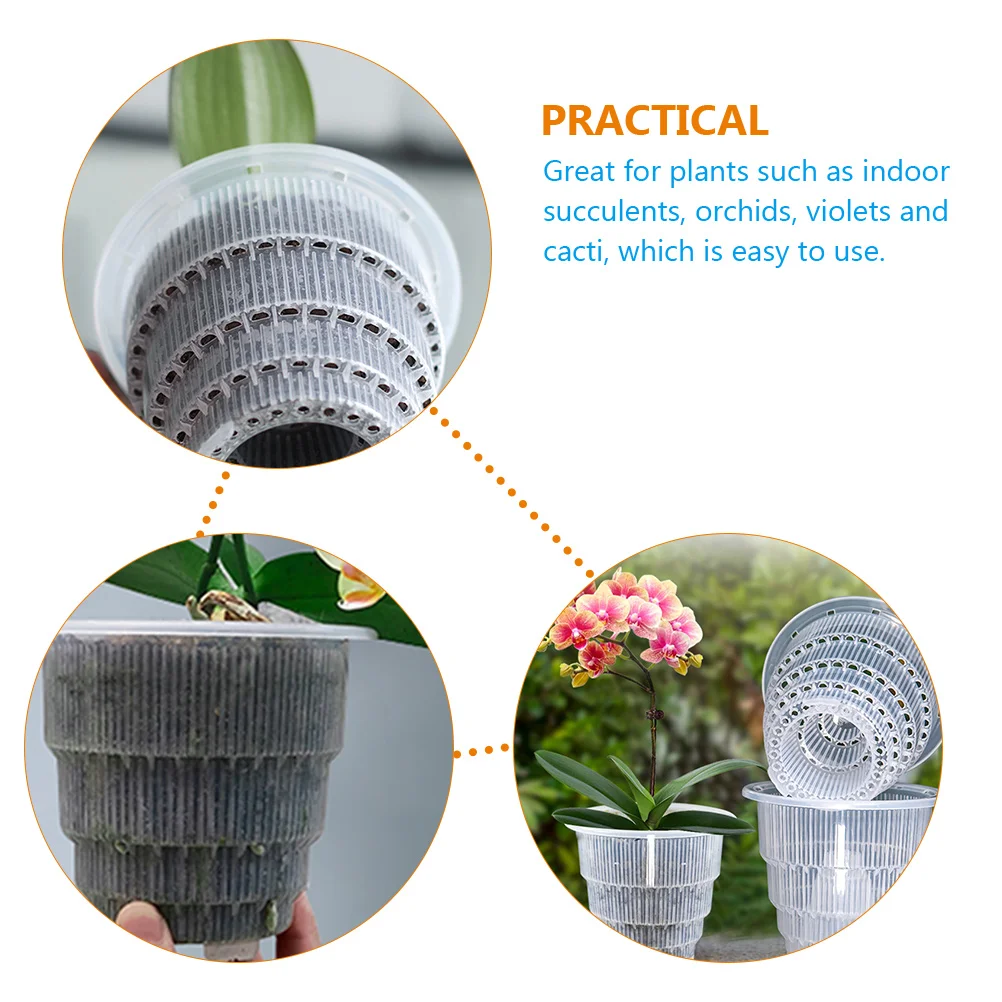 

Orchid Pot Clear Pots for Plants Transparent Flowerpot Planters Indoor Planting Containers Nursery Plastic with Drainage