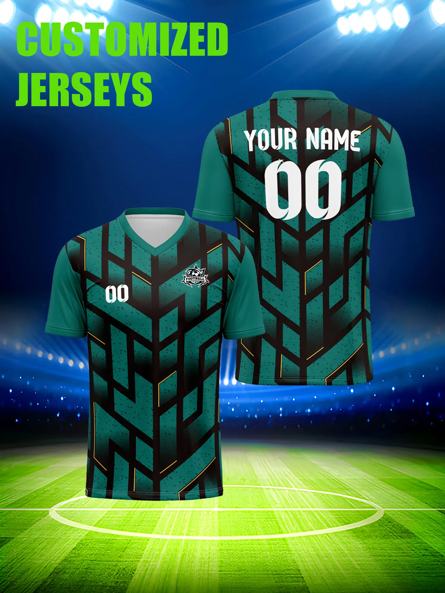 

Футбольная форма на заказ с индивидуальным изображением, номером и именем, легкий и влагоотталкивающий комплект для взрослых, идеальный подарок на праздник.