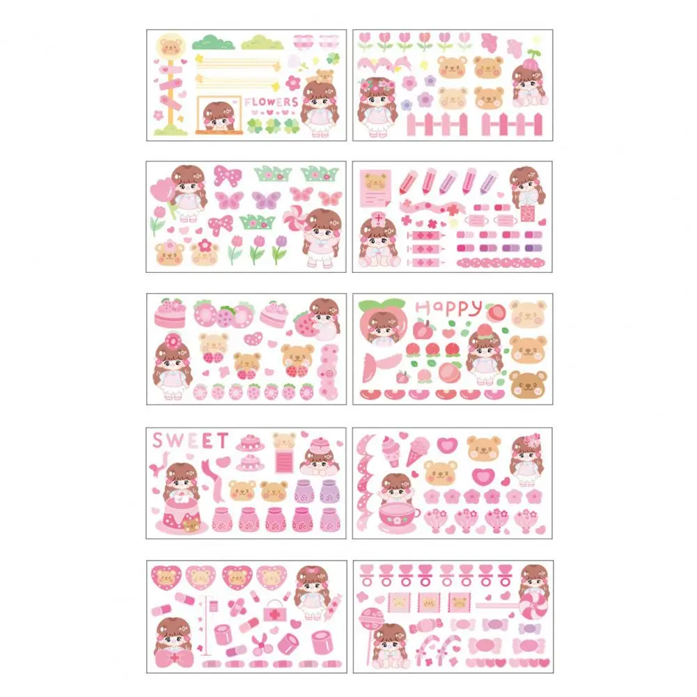 Popular Journal Sticker Fade-resistant Removable Traceless Handwork Hand Account Material Cartoon Sticker  Handbook Sticker DIY