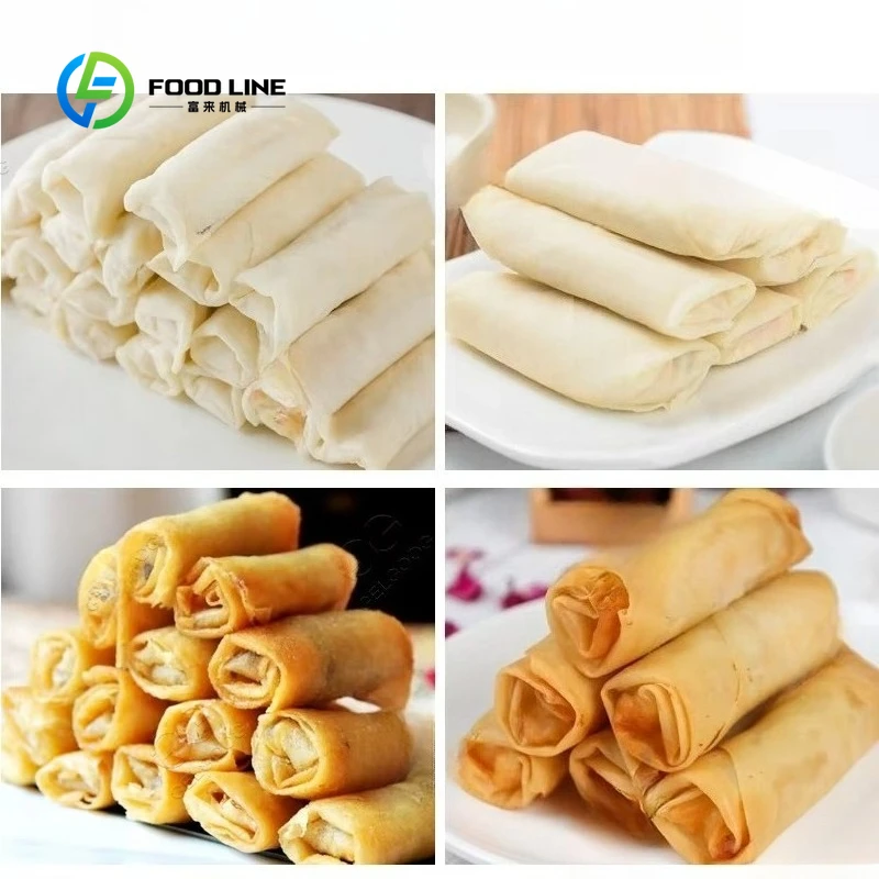 Automatic Commercial Crispy Egg Roll Machine Customized Spring Roll Filling Rolling Finger Lumpia Production Line