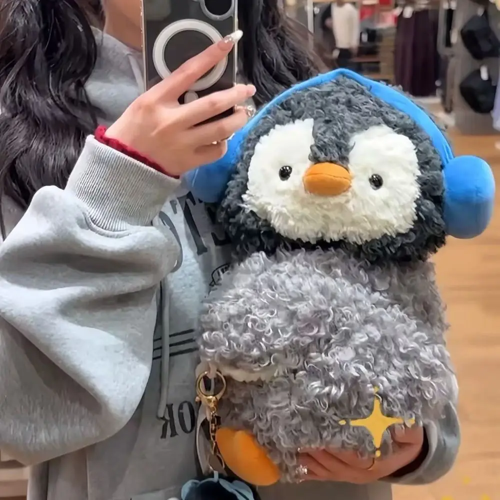 

Cute Penguin Crossbody Bag Dual-purpose Bag Doll Children Backpack JK Lolita Large Capacity Animal Shoulder Bag Lady