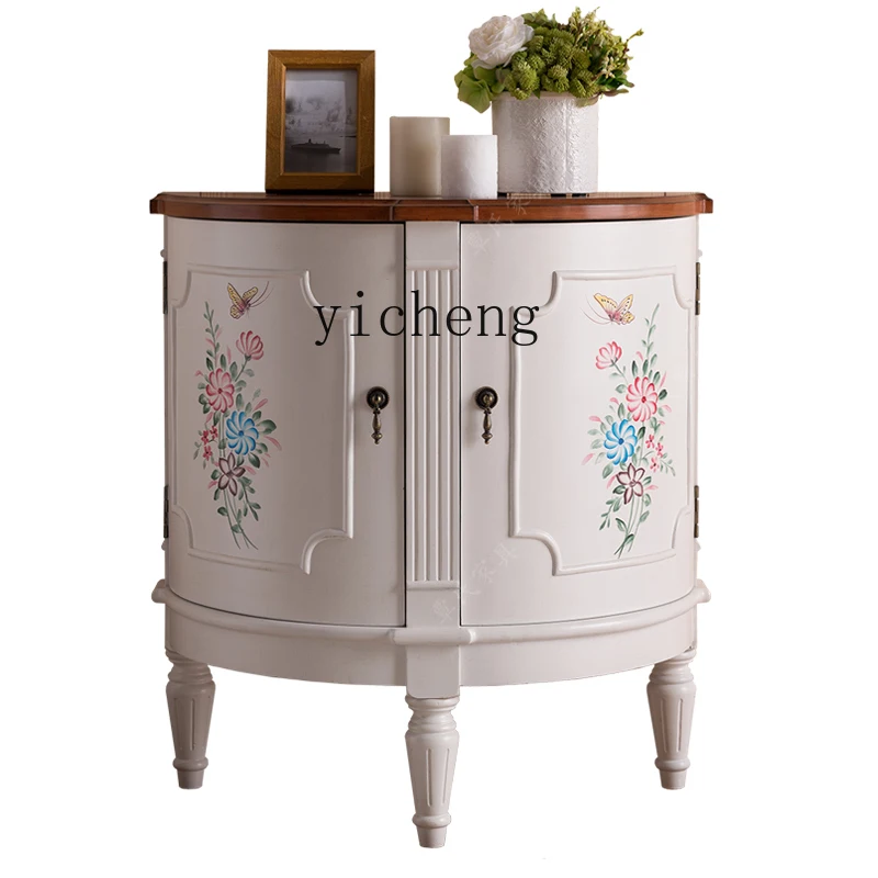 

XL Painted Aisle Cabinet Side Cabinet Semicircle Small Entrance Cabinet Dining Side Home Cabinet