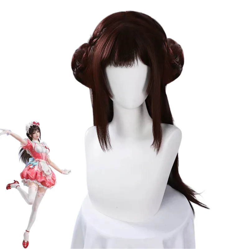 CyGame Naraka: Bladepoint Kurimi Hutao Косплей Костюм Платье Горничной Комплект для Девочек Kawaii Платье Лолиты Парик Женский Милый Хэллоуин Костюм