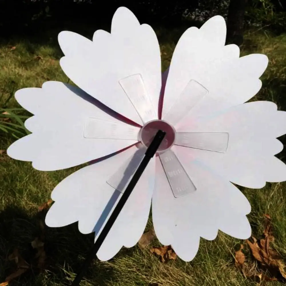 Multiestilos dos desenhos animados colorido tradicional moinho de vento colorido borboleta abelhas libélula em pé gramado flor catavento dupla camada