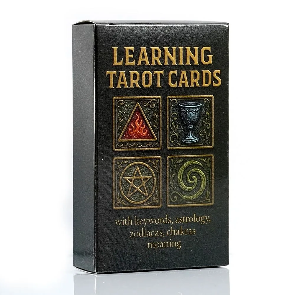 Cartas del Tarot para Aprender, 78 Piezas con Significados, Mazo de Tarot Rider Waite de 10.3*6cm con Palabras Clave, Astrología, Zodiaco, Símbolos de Chakras