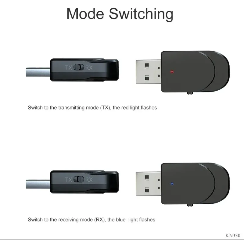 Immagine 6: KN330 3in1 USB EDR Bluetooth 5.0 Trasmettitore Ricevitore Adattatore Dongle 3.5mm AUX RCA per TV PC Cuffie Stereo domestico Auto HIFI