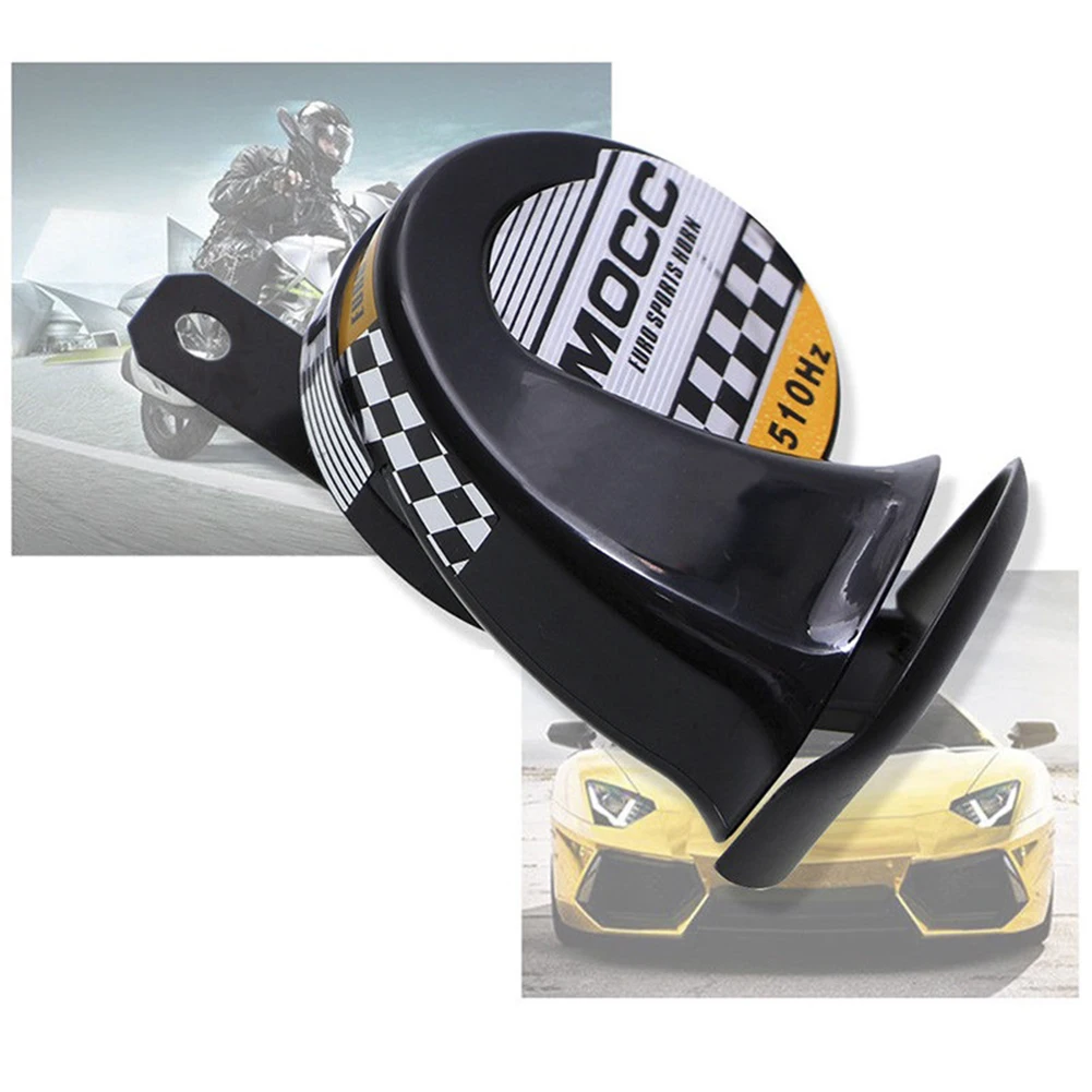 12V Air Motorcycle Horn Loud Electric Snail Horn 130dB 510hz Car Horn Single-tone for Motorcycle Car for Motorbike Truck Vehicle