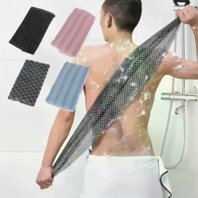 /JCS/Exfoliating Back Rubbing Wash Cloth Nylon Towel Brush Body Scrub Shower Sponge Body Bathroom Accessories