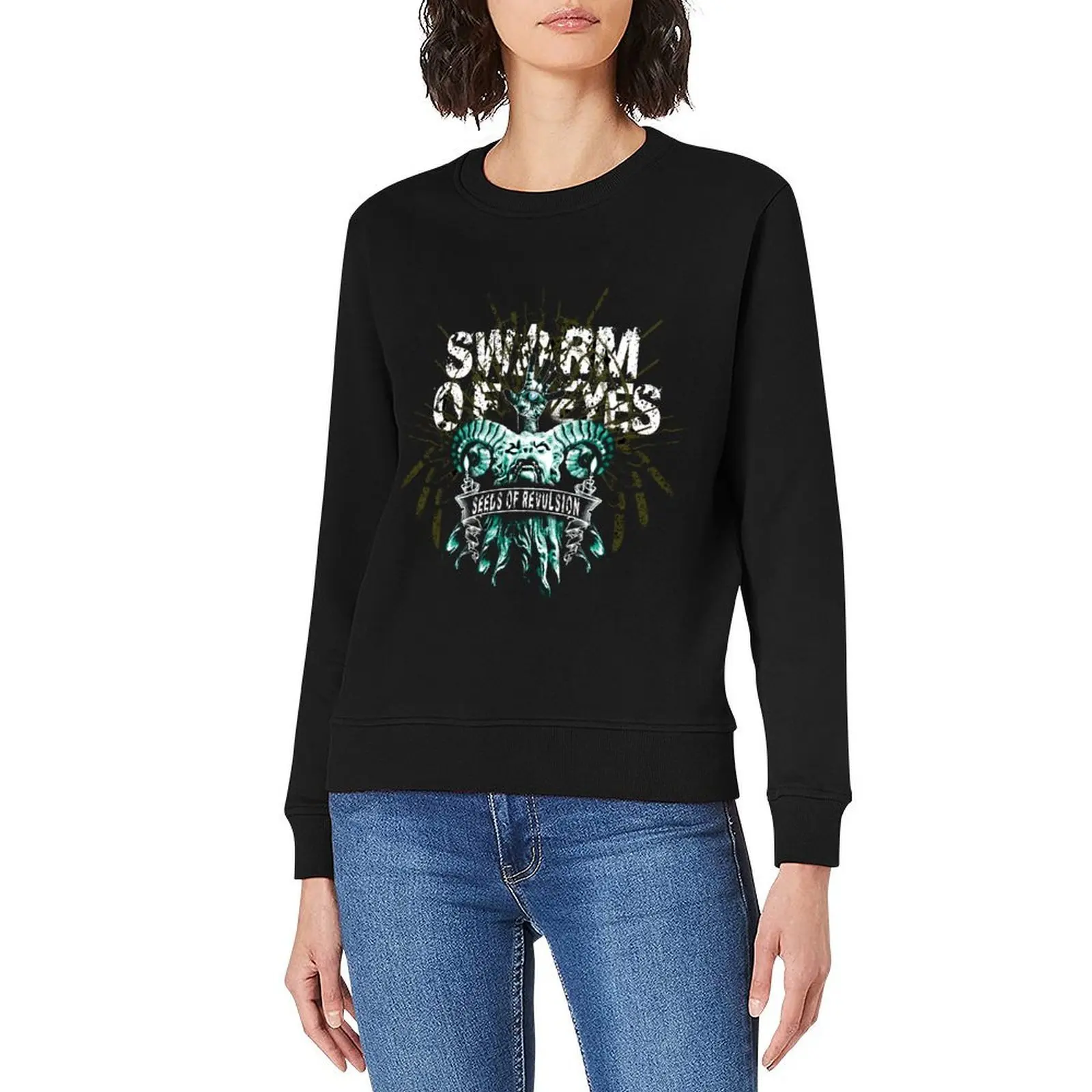 SWARM OF EYES: The Worship of False Gods Pullover autumn men clothing clothes for men new in sweatshirts