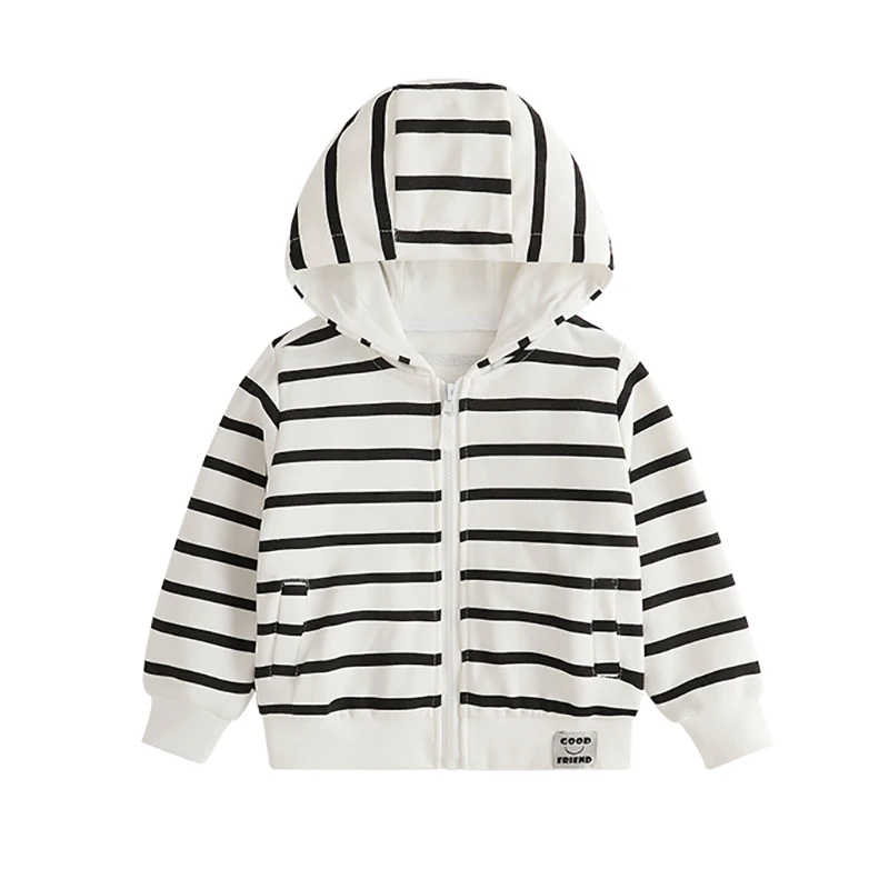 

SAILEROAD 2025 New Autumn Basic New Warm Kids Clothes Cotton Outerwear Striped Toddler Baby Boys Tops Sports Sweatshirts Hoodies