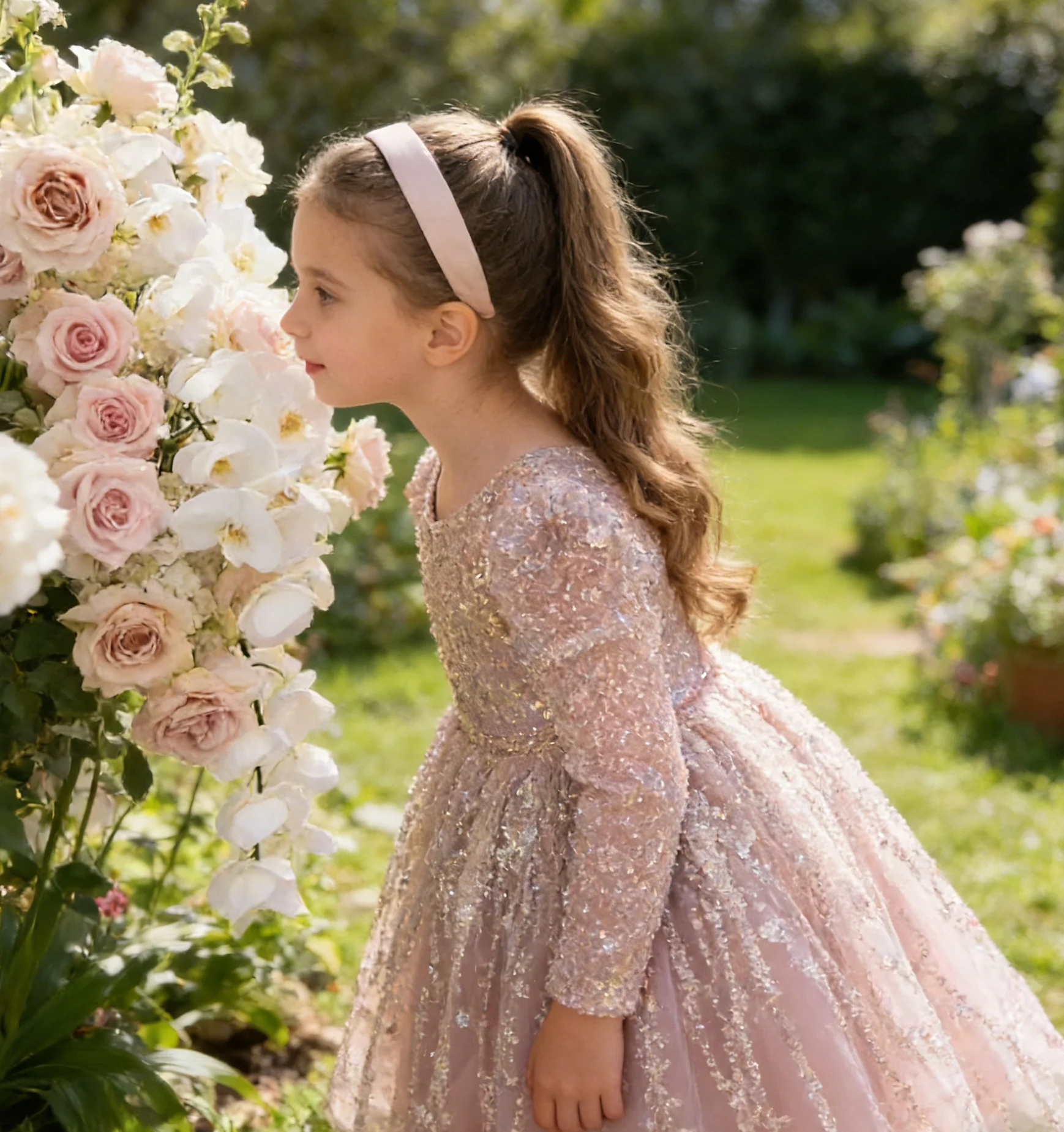 Custom Pink Tulle Flower Girl Dress Lace Appliques Wedding Party Gown Princess First Communion Ball Dresses for Kids