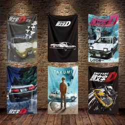 JDM Initial D Flag Polyester Digital Printing Car Banner For Decor