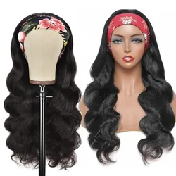 Headband Wigs Body Wave Brazilian Human Hair Wig with Headband Headband Wig Human Hair Body Wave Wig 180% Density Glueless Wig