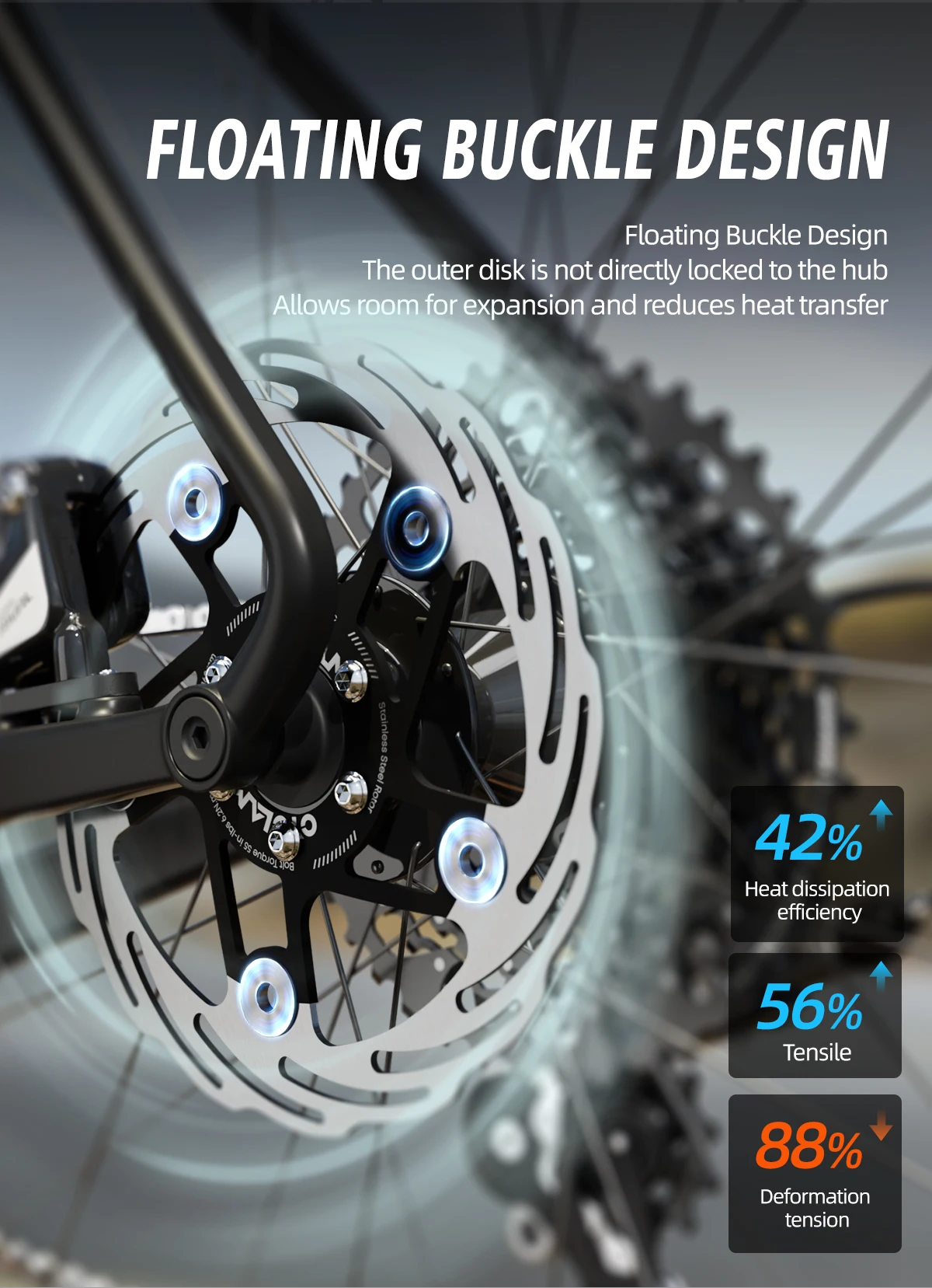 CYCLAMI 6 Bouten Remschijf Fiets Remrotor 160mm 180mm Hydraulische Hoge Sterkte Road MTB Drijvende Rotor Fiets deel Schijfrem