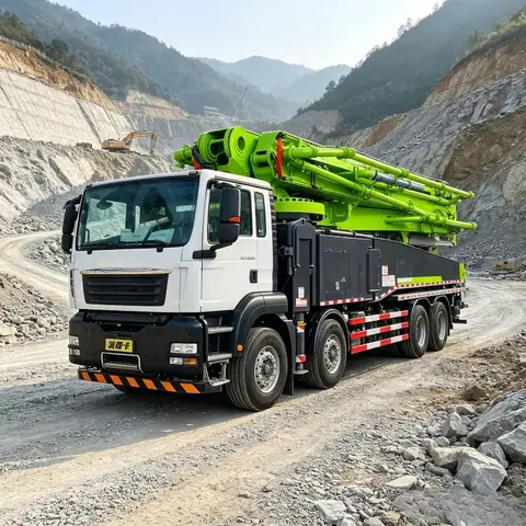 Mobile Truck Mounted Concrete Pump with Hydraulic Placing Boom for High Rise Building Construction Projects Sites