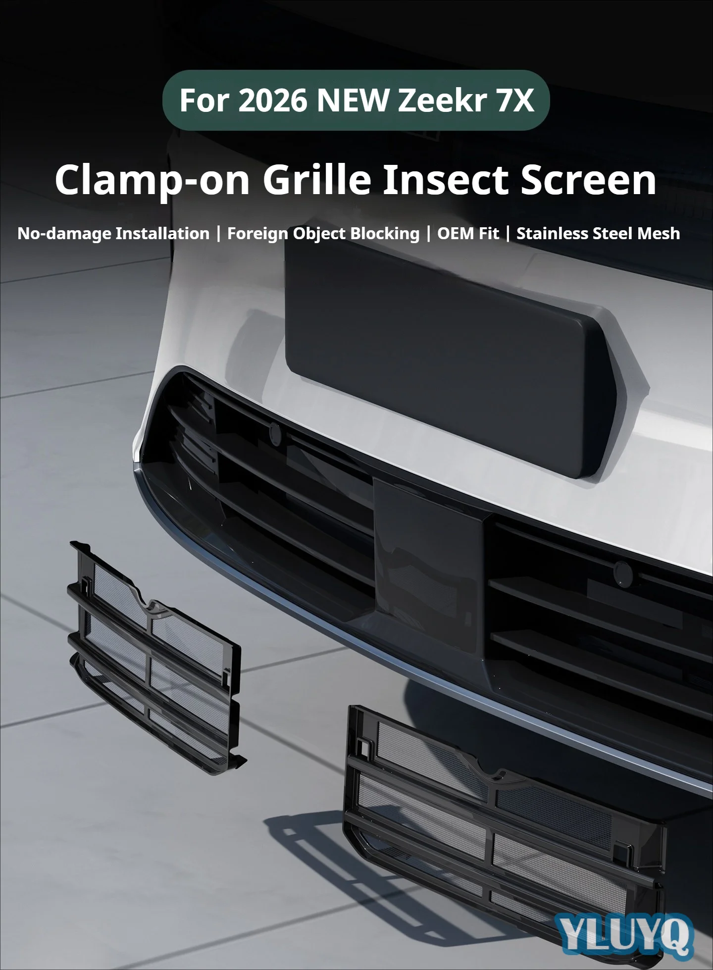 For 2026 NEW Zeekr 7X Insect-Repellent Net Front Grille Air Intake Mesh Dustproof Screen Lossless Installation Protective Cover