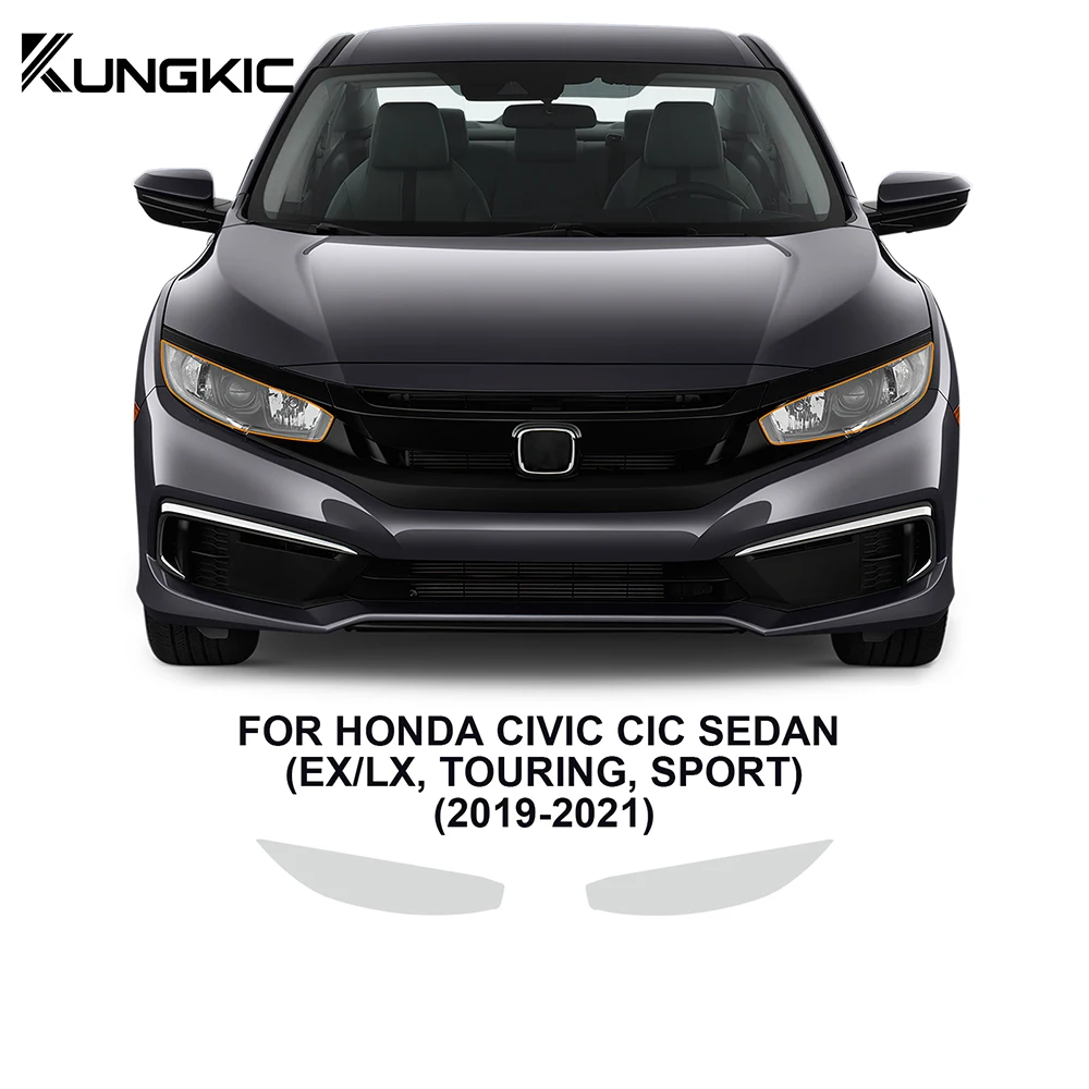 KUNGKIC Honda Civic Cic 세단 EX LX 투어링 스포츠 2019-2021 PPF TPU 클리어 헤드라이트 자동차 페인트 보호 필름 8.5mil 프리컷