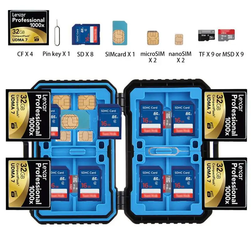 Slots Waterproof Memory Card Carrying Case Protector Holder Box Storage Bag For TF Nano-SIM