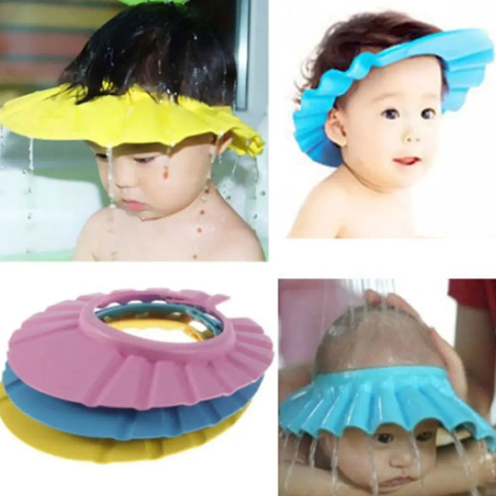 New Baby Soft Bathing Hat Wash Hair Shield Shower Cap