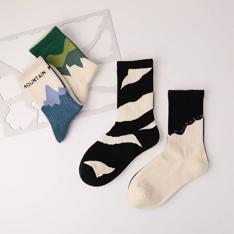 Couple Socks Sport Socks Mid-tube Socks Cotton Socks Foot Socks Boneless Breathable Printed Streetwear Fashion Crew Casual