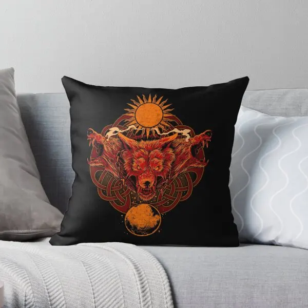 

Ragnarok Norse Mythology Wolf Fenrir Pag Printing Throw Pillow Cover Sofa Case Wedding Fashion Pillows not include One Side