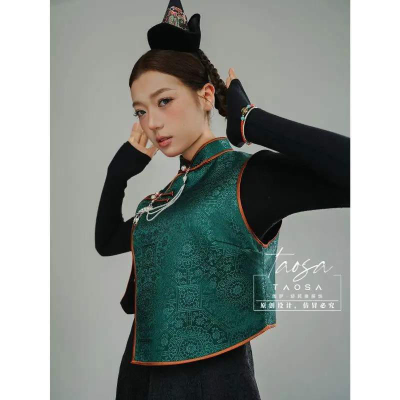 

Satin Asymmetric Design Vest Women's Vest Designer Style Summer Hot-Selling Ethnic Fashion Women's Clothing