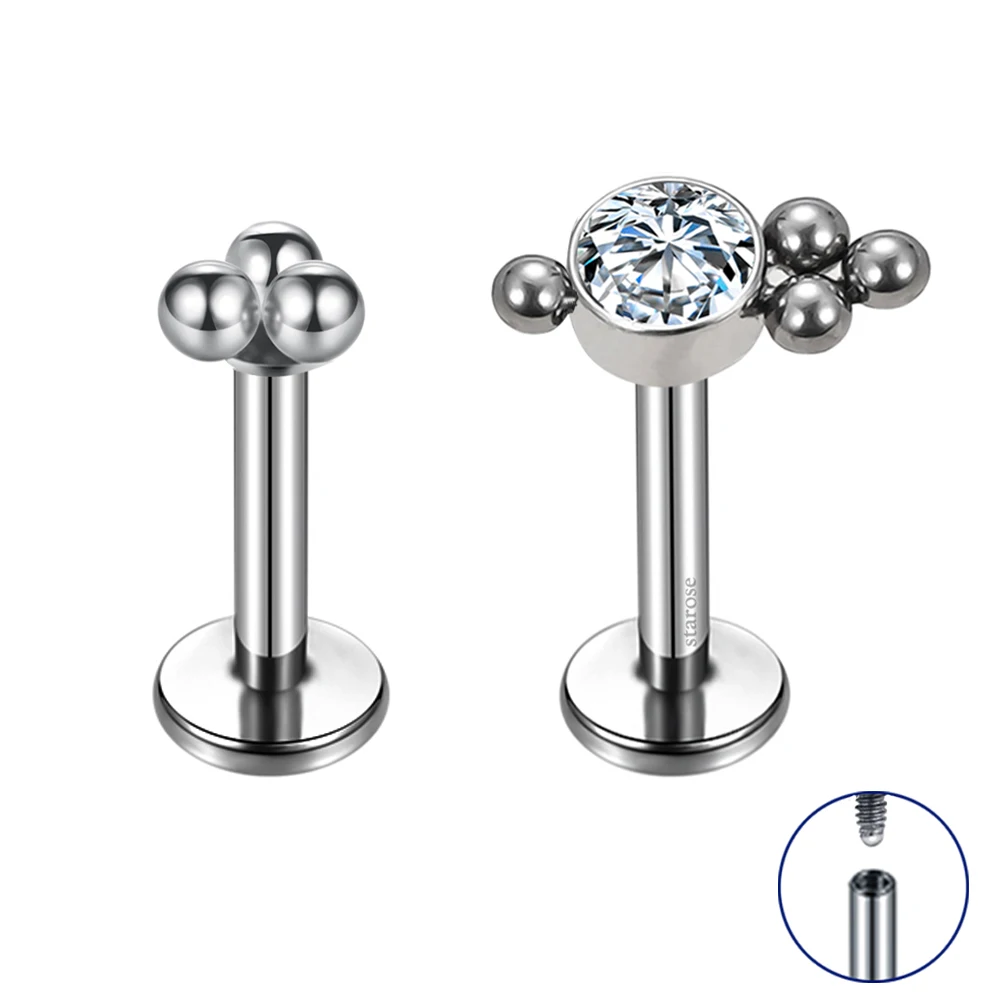 

2Pcs 1.2x6/8mm Bar Labret Stud Rabbit Star Moon Nose Ring Ball Lip Tragus Piercing Helix Earrings Nostril Piercing Ear Jewelry