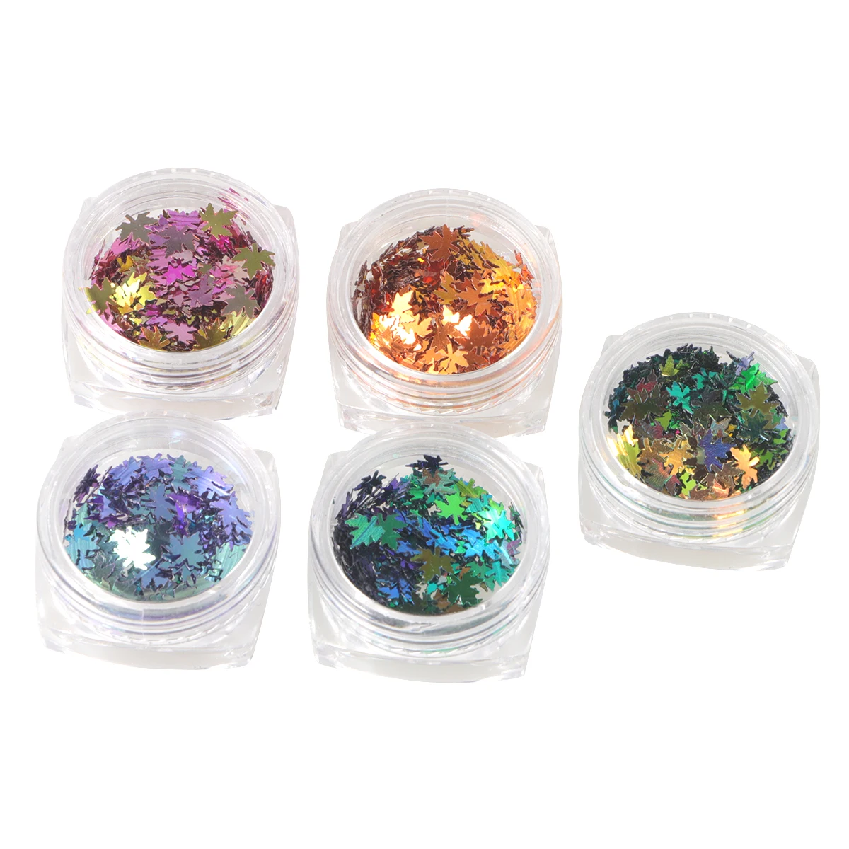 

Manicure Shining Sequins 5 Boxes Fall Decals Colorful Stickers Nail Plastic Lightweight Durable Storage DIY