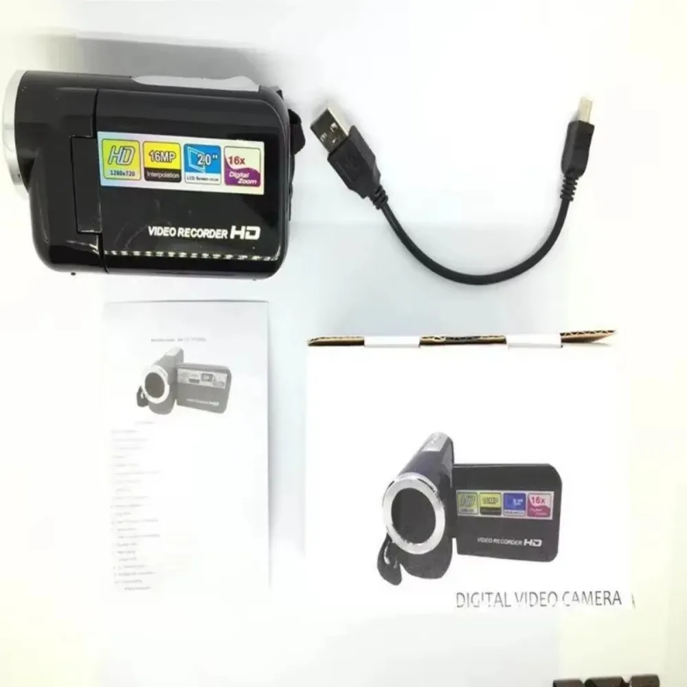 1080P 16MP デジタルカメラ 2.4 インチ回転式スクリーンビデオカメラ 16X ズーム HD ビデオレコーダー