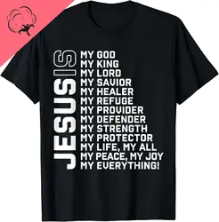 Jesus Is My God My King My Lord My Savior Christian T-Shirt Funny Jesus Clothes  T Shirt for Men  Ropa Hombre