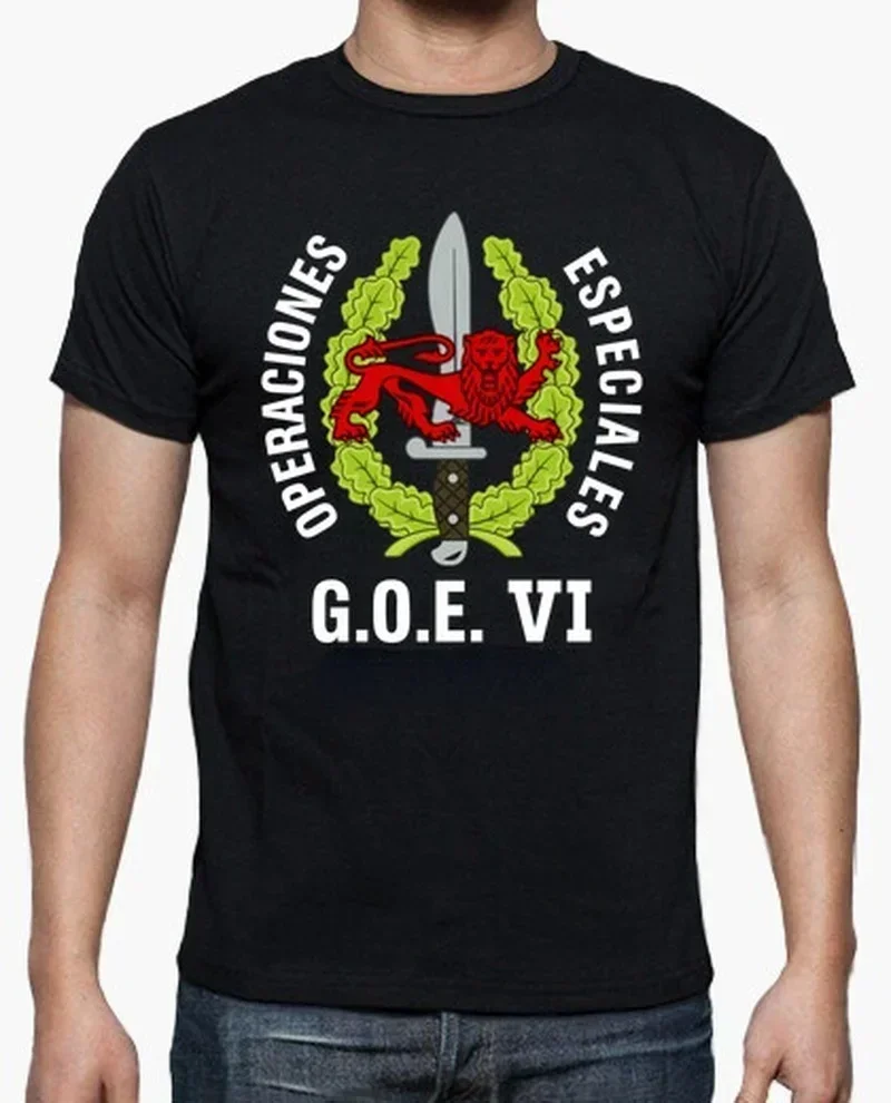 100% Cotton O-Neck Summer Short Sleeve Casual Mens T-shirt Spanish Nationale Tactical Unit G.O.E Special Forces T-Shirt