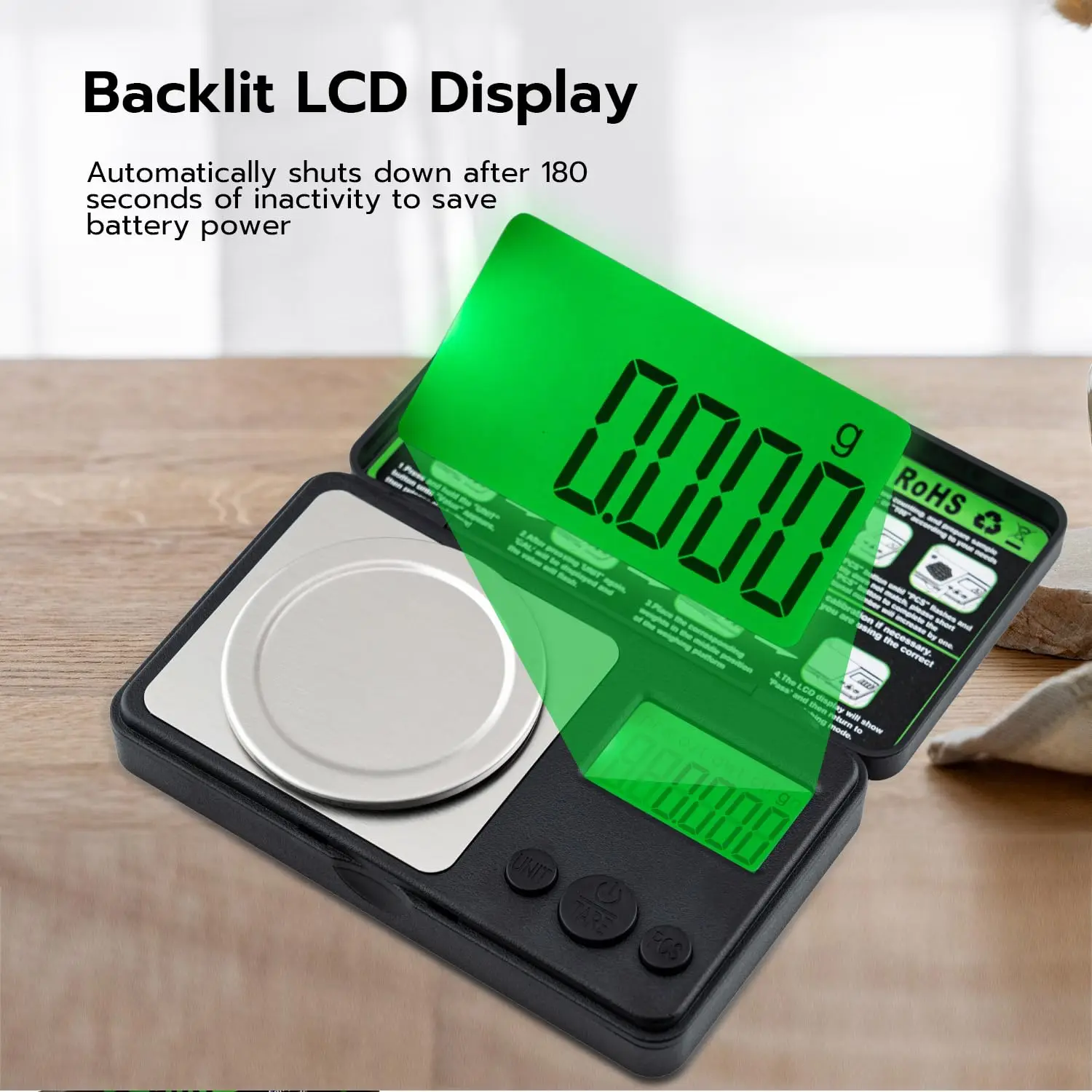 Professional Jewelry Scale 0.001g High Precision Milligram Scale Mini Pocket Scales for Kitchen Lab Jewelry Herbs Weighing Tool