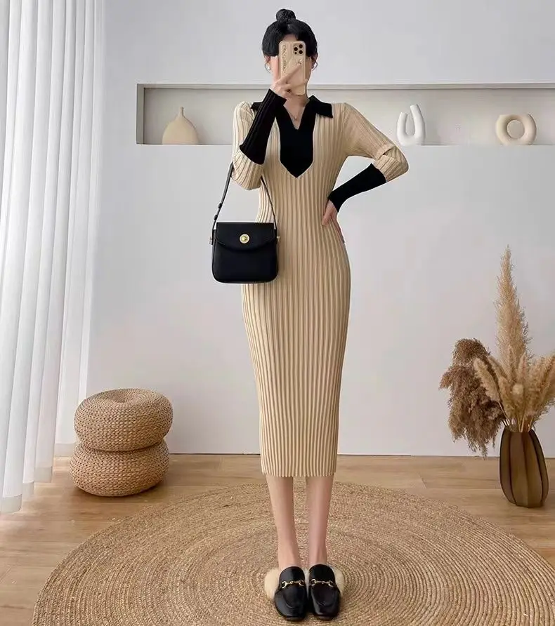 

Knitted Sleeveless Dresses Woman Maxi Womens Summer Halter Hipster Lap Openknit Hollowed-Out Bow Bone-Shaped Cuffs Plain Thermal