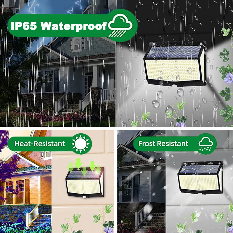 468 LED Outdoor Solar Sensing Wall Lights 3 Mode Motion Sensor Waterproof Street Lamp For Garden Patio Balcony Yard