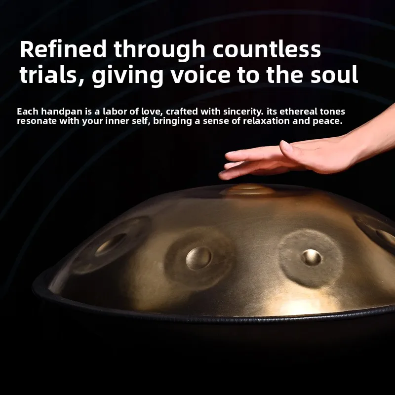 Handpan Drum 9-tone D Minor Professional Performance Grade Steel Tongue Drum Ethereal Drum