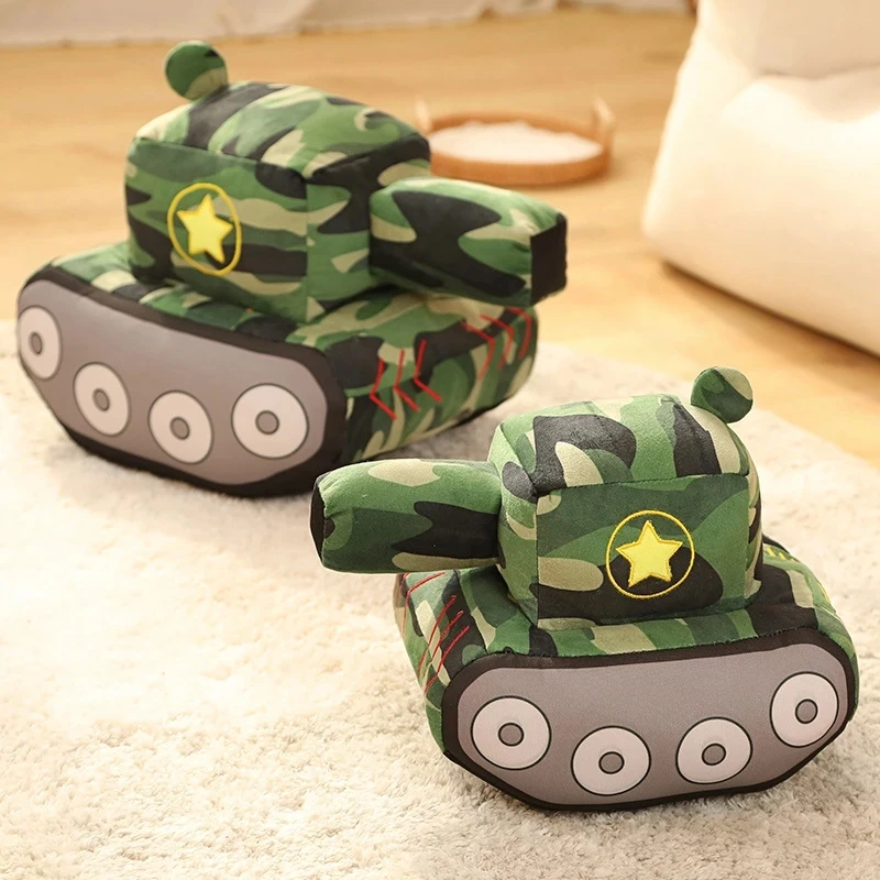 1pc Three Size Tank Plush Toy Pillow Bedroom Carpet Ornament Children's Comfort Toy Boy's Birthday Gift