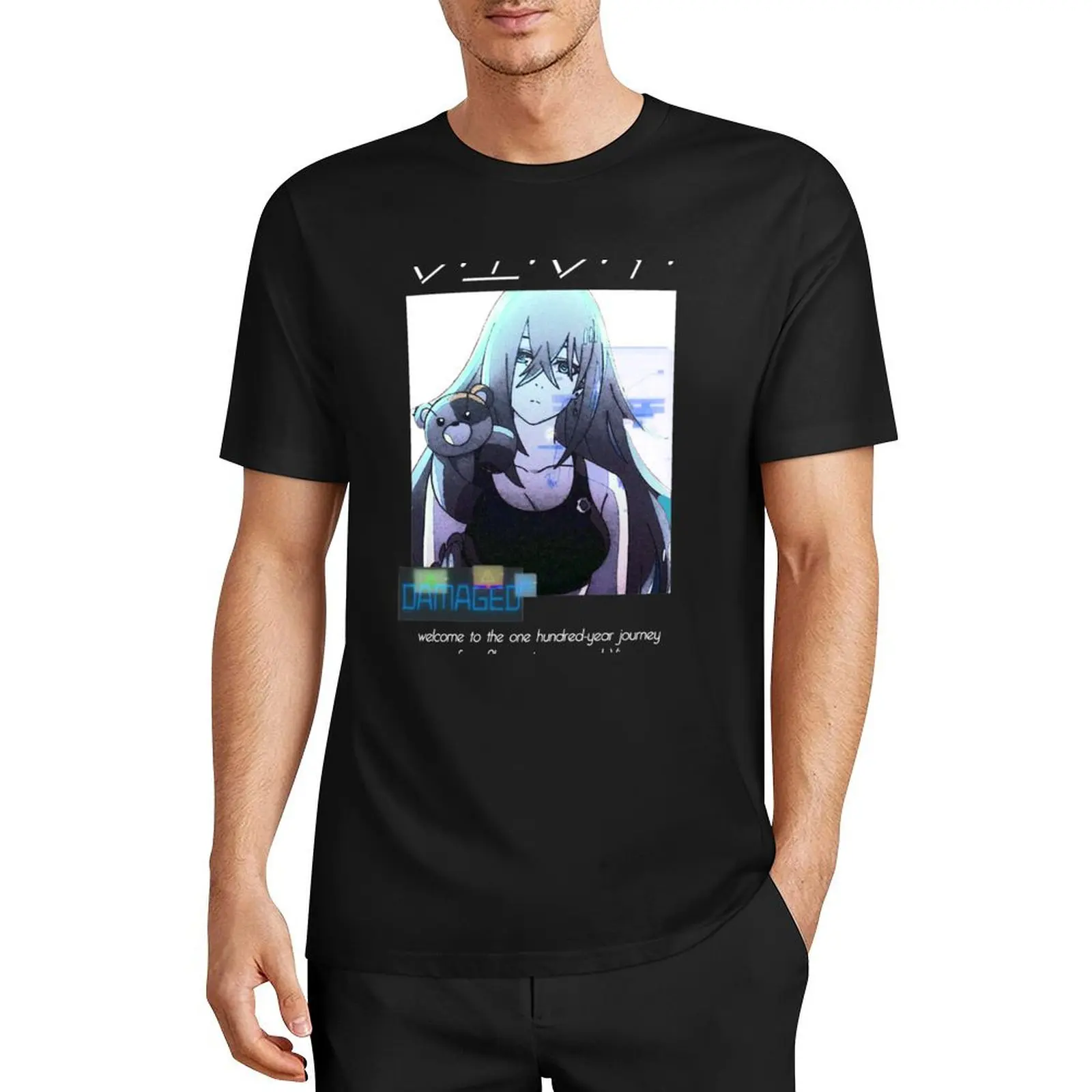 

Vivy: Fluorite Eyes Song ''DAMAGED'' V1 Anime Manga T-Shirt Blouse oversized funny t shirts for men