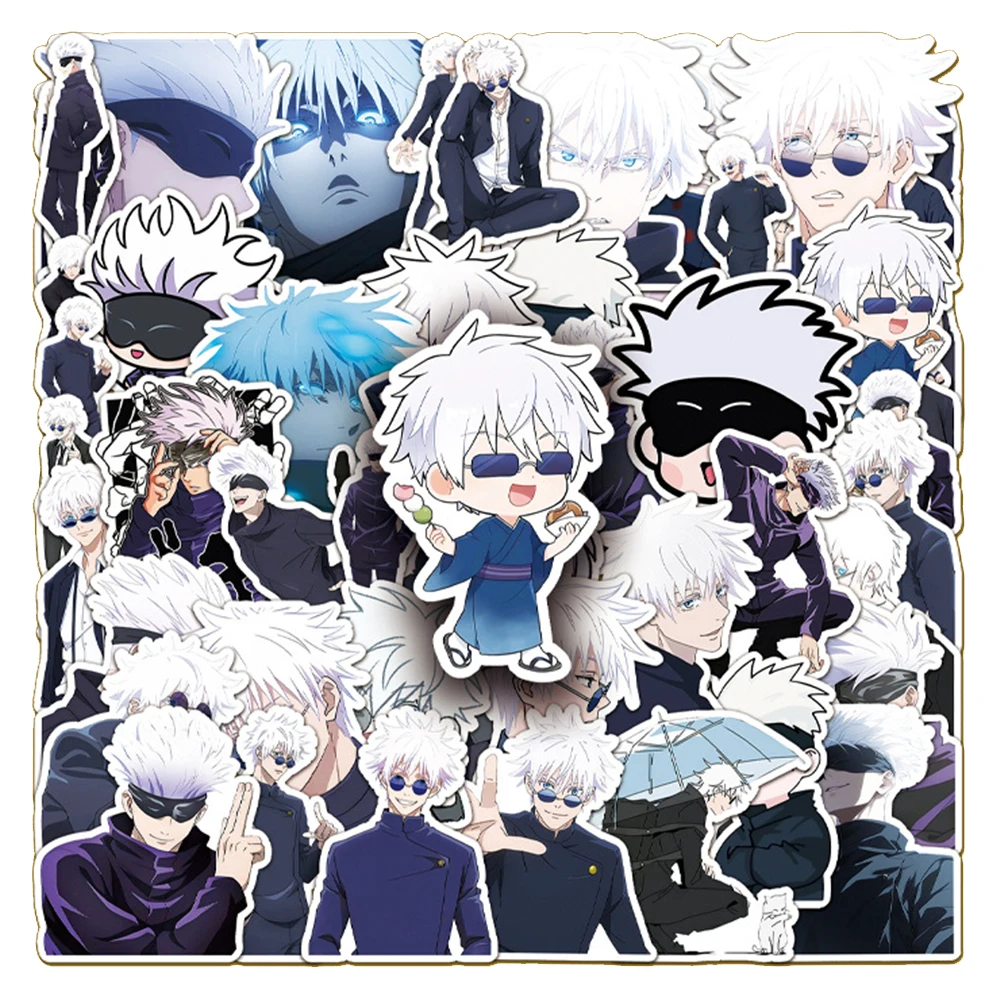 10/30/50pcs Cool Satoru Gojo Jujutsu Kaisen Anime Stickers DIY Skateboard Notebook Laptop Bike Cartoon Waterproof Decals Kid Toy