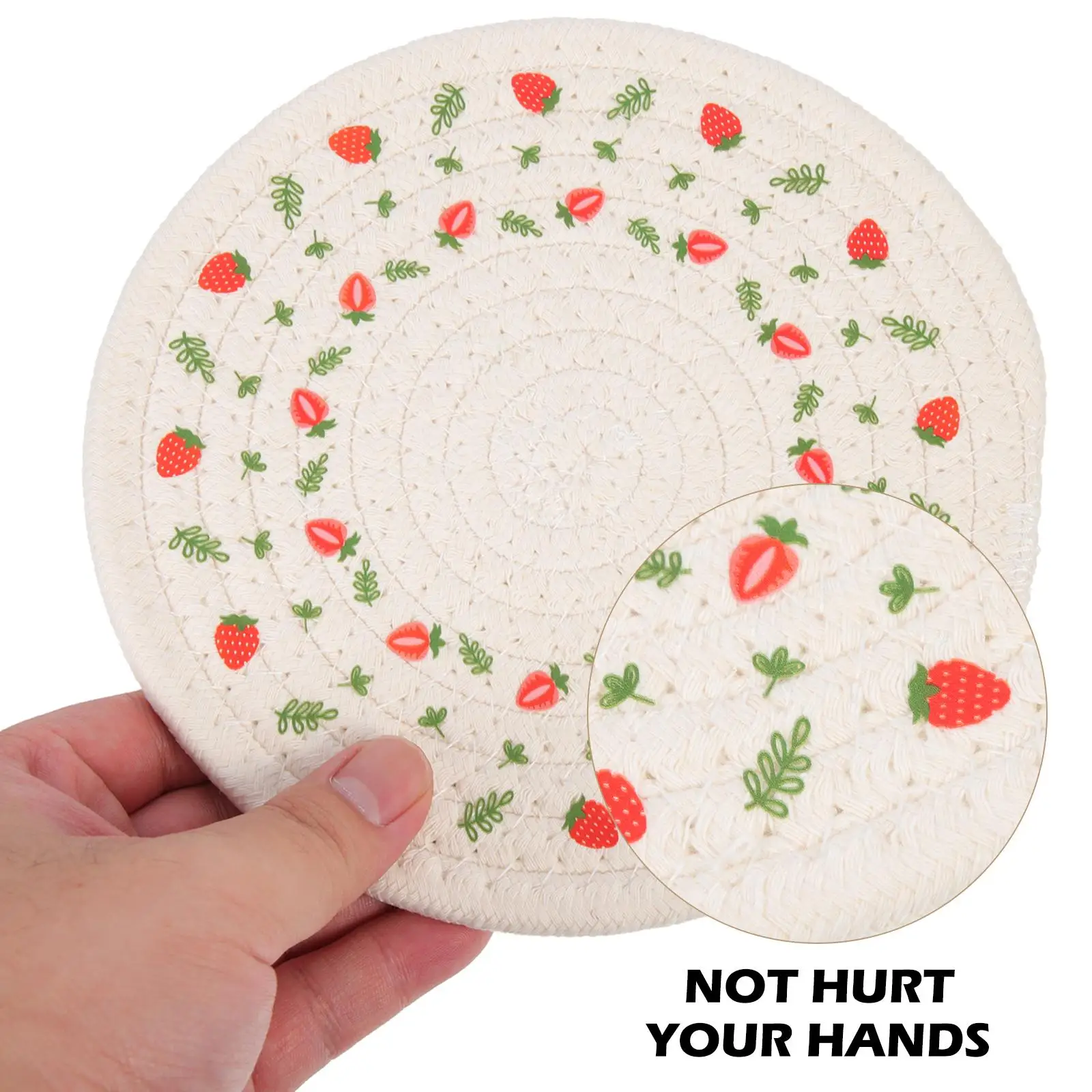 2 pezzi tovaglietta in cotone forma rotonda design intrecciato resistente al calore posate tovaglietta decorativa tovaglietta tavolo da pranzo arredamento articolo per la casa