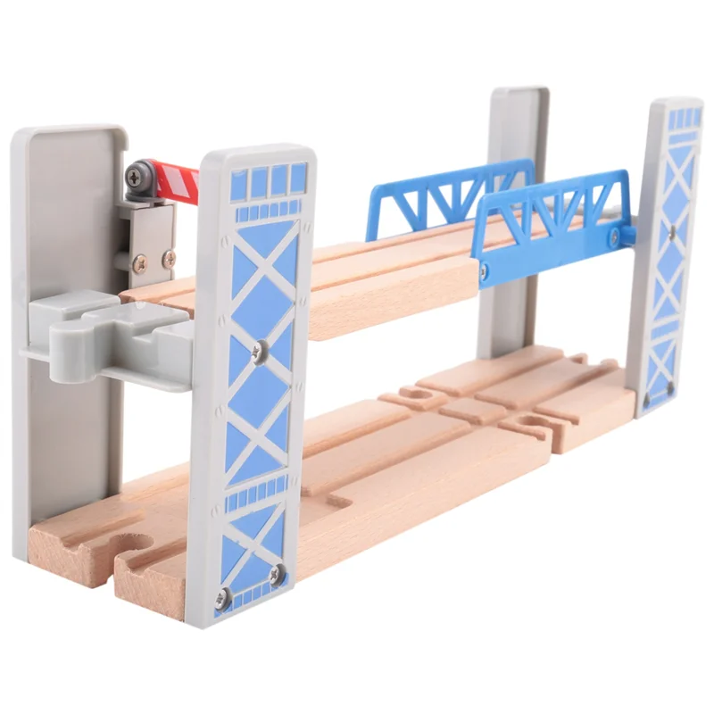 

JY-Wooden Train Tracks Railway Set Wooden Double Deck Bridge Wooden Accessories Overpass Model Kid's Children's Gifts