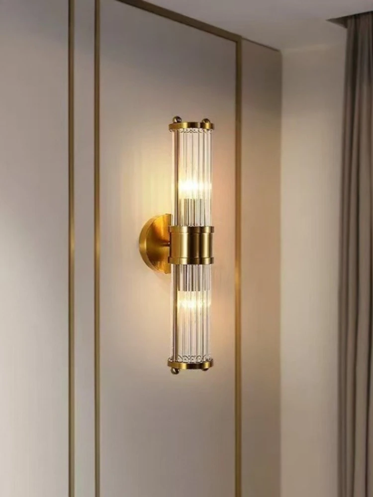 Nordycka minimalistyczna lampa ścienna do salonu, na ścianę tła, do klatki schodowej, korytarza, luksusowa kryształowa lampa, lampka nocna do sypialni. — 2