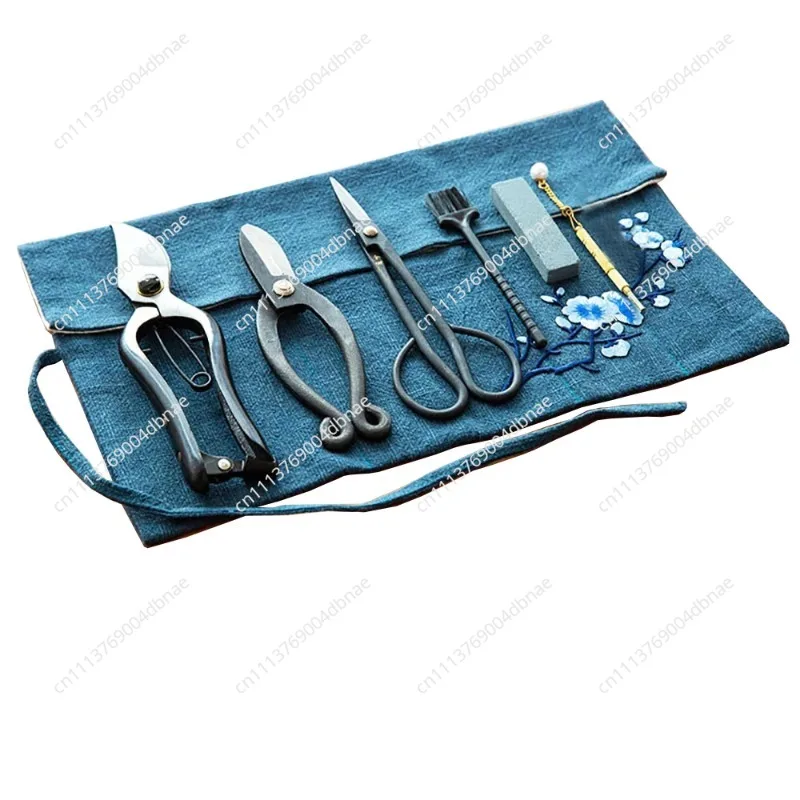 Florist Special Scissors Japanese Ikebana Flower Arrangement Tools Set Flower Art Tool Kit With 22x38.5CM Real Suede Cowhide Bag