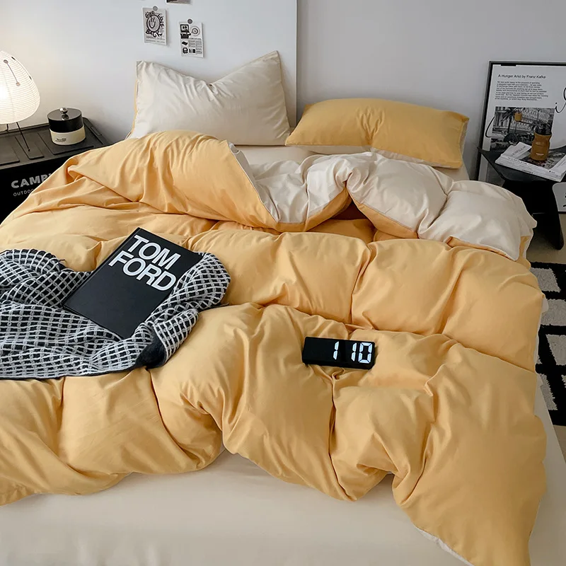 

2025 New Solid Color Single Comforter Cover 1 Pcs Ultra Soft Comfortable Duvet Cover for Queen Double Bedclothes for All Seasons