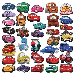 34-36Pcs Mix Cars Luigi Ramone Lightning McQueen PVC Shoe Charms Kids Popular Disney Shoes Buckle Decorations Fit Birthday Gifts