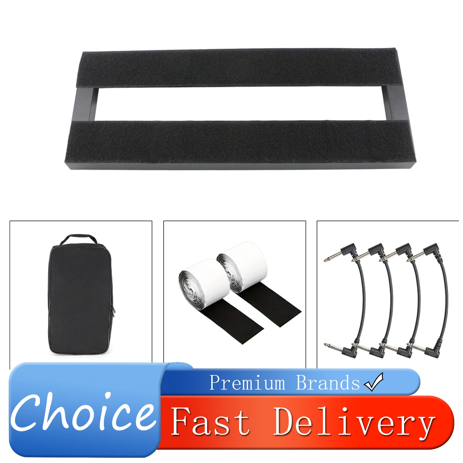 Pedalera de Aluminio para Guitarra HEBIKUO XGQ-301 con Bolsa de Transporte, Cinta de Gancho y Bucle y Cables de Conexión, Accesorios para Guitarra