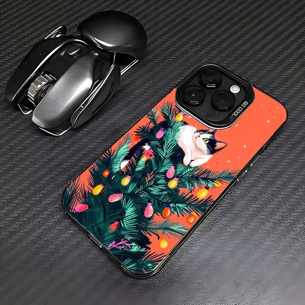 

Christmas cat pattern Phone Case case for iPhone17 16 15 14 13 12 11 Pro/ Max/Plus shock-proof rear cover anti-fingerprint