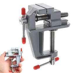 Universal Table Vise Home Aluminum Mini Clamp on Table Bench Vise DIY Household Flat Mouth Table Vise Hand Tools