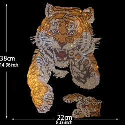 New Wave Cute Affectionate Tiger Iron-On Picture Rhinestone Accessories DIY Iron-On T-Shirt Denim Decoration